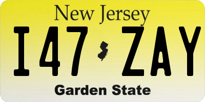 NJ license plate I47ZAY