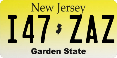 NJ license plate I47ZAZ
