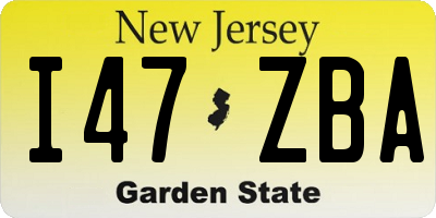 NJ license plate I47ZBA