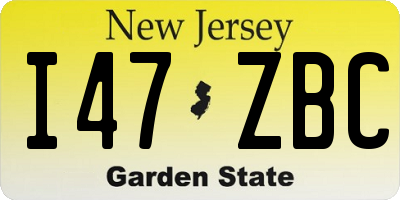 NJ license plate I47ZBC