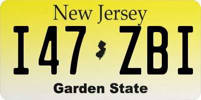 NJ license plate I47ZBI