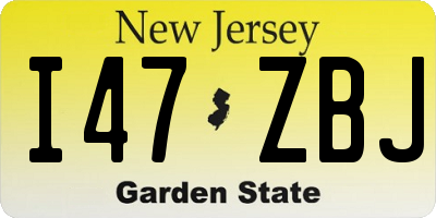 NJ license plate I47ZBJ