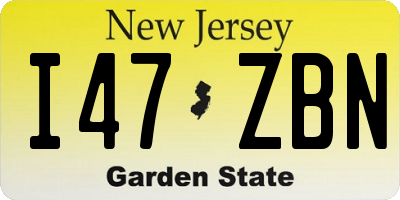 NJ license plate I47ZBN