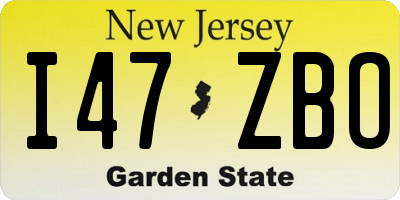 NJ license plate I47ZBO