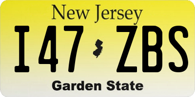 NJ license plate I47ZBS