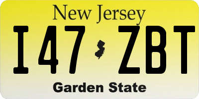 NJ license plate I47ZBT