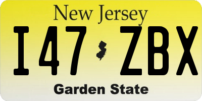NJ license plate I47ZBX