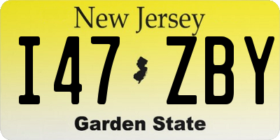 NJ license plate I47ZBY