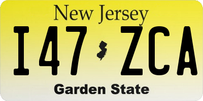 NJ license plate I47ZCA
