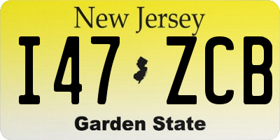 NJ license plate I47ZCB