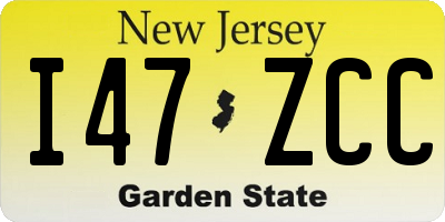NJ license plate I47ZCC
