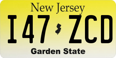 NJ license plate I47ZCD