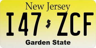 NJ license plate I47ZCF
