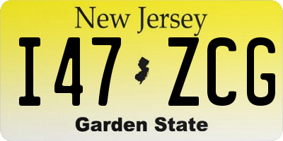 NJ license plate I47ZCG