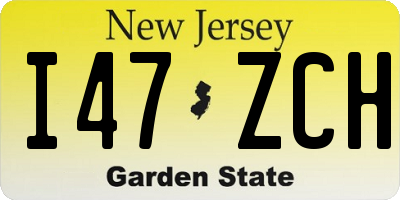 NJ license plate I47ZCH