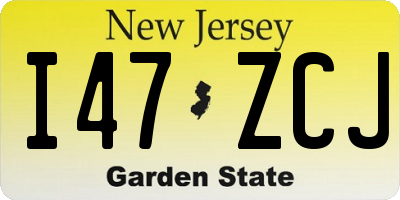 NJ license plate I47ZCJ