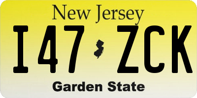 NJ license plate I47ZCK