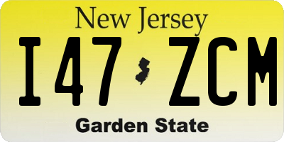 NJ license plate I47ZCM