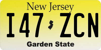 NJ license plate I47ZCN