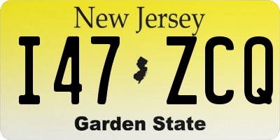 NJ license plate I47ZCQ
