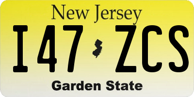NJ license plate I47ZCS