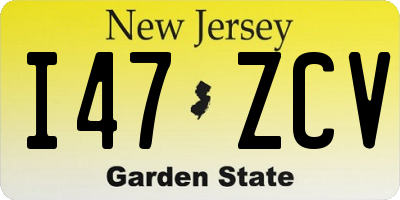 NJ license plate I47ZCV