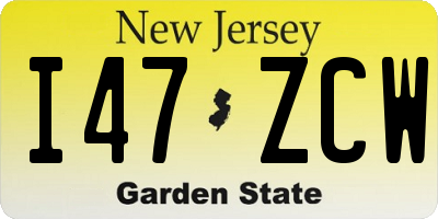 NJ license plate I47ZCW