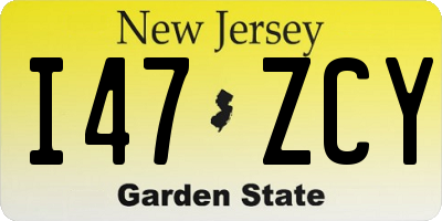 NJ license plate I47ZCY