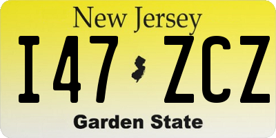 NJ license plate I47ZCZ
