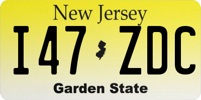 NJ license plate I47ZDC
