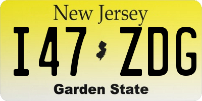 NJ license plate I47ZDG