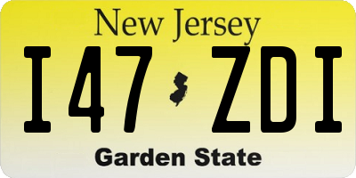 NJ license plate I47ZDI