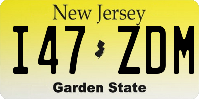 NJ license plate I47ZDM