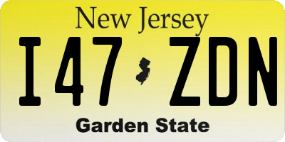 NJ license plate I47ZDN