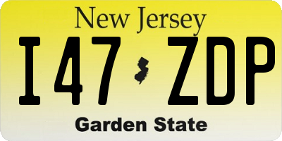 NJ license plate I47ZDP