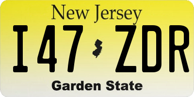 NJ license plate I47ZDR