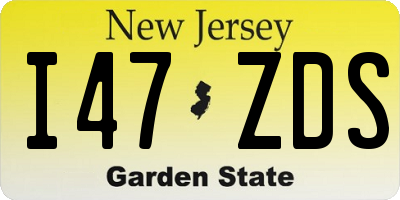 NJ license plate I47ZDS