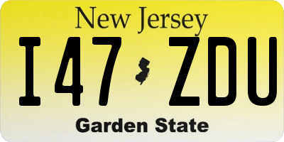 NJ license plate I47ZDU