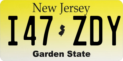 NJ license plate I47ZDY