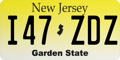 NJ license plate I47ZDZ