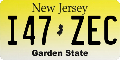 NJ license plate I47ZEC
