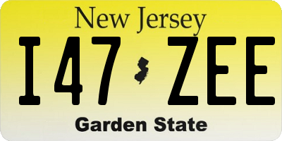 NJ license plate I47ZEE
