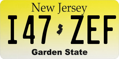NJ license plate I47ZEF