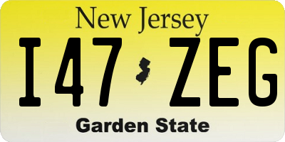 NJ license plate I47ZEG