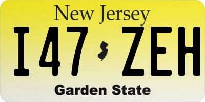 NJ license plate I47ZEH
