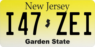 NJ license plate I47ZEI