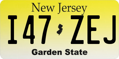 NJ license plate I47ZEJ
