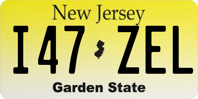 NJ license plate I47ZEL