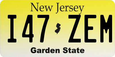 NJ license plate I47ZEM