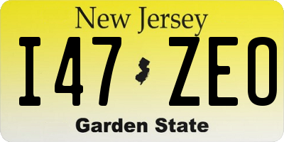 NJ license plate I47ZEO